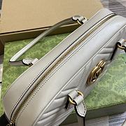 Bagsaaa Gucci Marmont Medium Top Handle Bag 795218 Light Grey - 35.5x16.5x7cm - 4