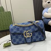 Bagsaaa Gucci GG Marmont Small Shoulder Bag Blue Denim 443497 - 26x15x7cm - 1