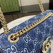 Bagsaaa Gucci GG Marmont Small Shoulder Bag Blue Denim 443497 - 26x15x7cm - 2