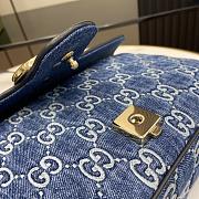 Bagsaaa Gucci GG Marmont Small Shoulder Bag Blue Denim 443497 - 26x15x7cm - 3