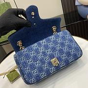 Bagsaaa Gucci GG Marmont Small Shoulder Bag Blue Denim 443497 - 26x15x7cm - 4