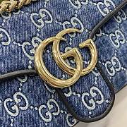 Bagsaaa Gucci GG Marmont Small Shoulder Bag Blue Denim 443497 - 26x15x7cm - 5