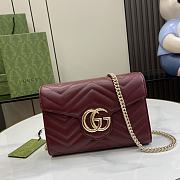 Bagsaaa Gucci Marmont Mini Bag 474575 Red - 20 x 13 x 6 cm - 1