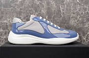 Bagsaaa Prada Patent Leather And Technical Fabric Prada America's Cup Sneakers Blue/Silver - 4