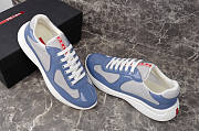 Bagsaaa Prada Patent Leather And Technical Fabric Prada America's Cup Sneakers Blue/Silver - 3