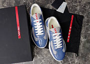 Bagsaaa Prada Patent Leather And Technical Fabric Prada America's Cup Sneakers Blue/Silver - 2