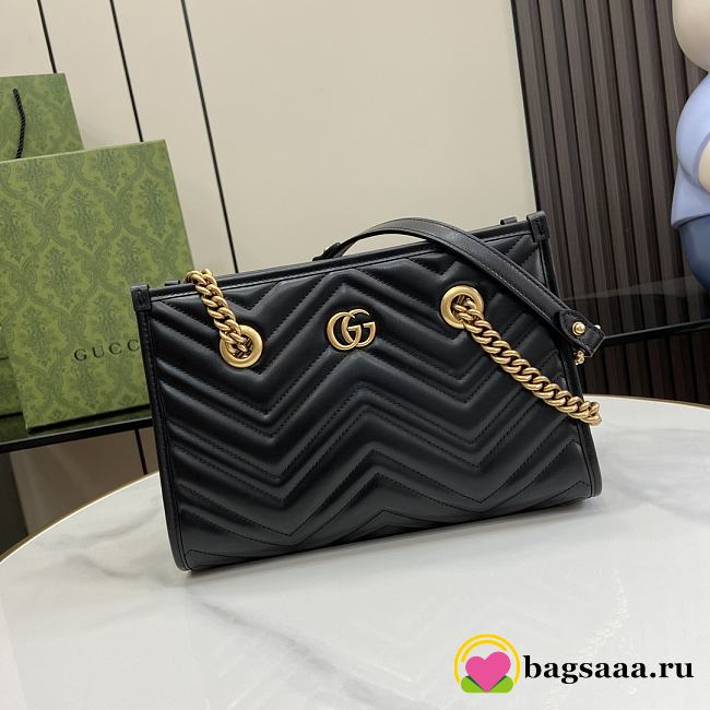 Bagsaaa Gucci GG Marmont Small Tote 779727 Black - 26.5 x 18.5 x 12.5 cm - 1