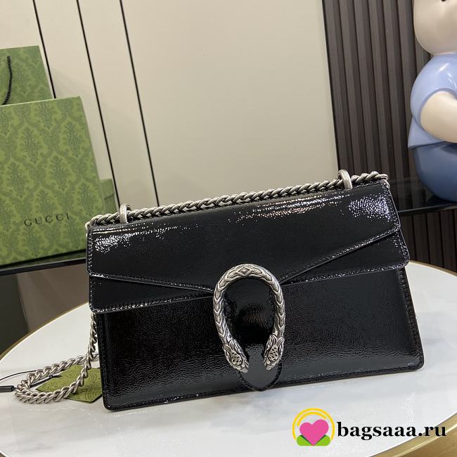 Bagsaaa Gucci Dionysus Small Shoulder Bag Black Patent 795005 - 28 x 16 x 10.5cm - 1