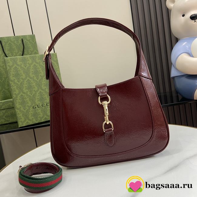 Bagsaaa Gucci Jackie Small Shoulder Bag 782849 Red Patent - 27.5x19x4 cm - 1