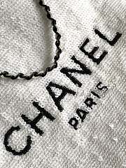 Bagsaaa Chanel Shopping Bag AS4856 White Sequins & Black Metal - 39 × 30 × 2 cm - 3