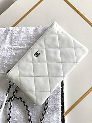 Bagsaaa Chanel Shopping Bag AS4856 White Sequins & Black Metal - 39 × 30 × 2 cm - 2