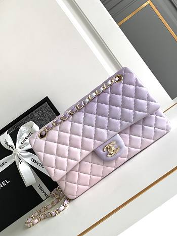 Bagsaaa Chanel Classic Handbag A01112 Ombre Purple & Pink - 15.5 × 25.5 × 6.5 cm