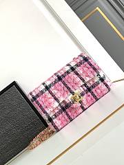 Bagsaaa Chanel Mini Classic Handbag Pink Cotton & Wool Tweed A69900 - 12 × 20 × 6 cm - 1