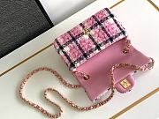 Bagsaaa Chanel Mini Classic Handbag Pink Cotton & Wool Tweed A69900 - 12 × 20 × 6 cm - 4