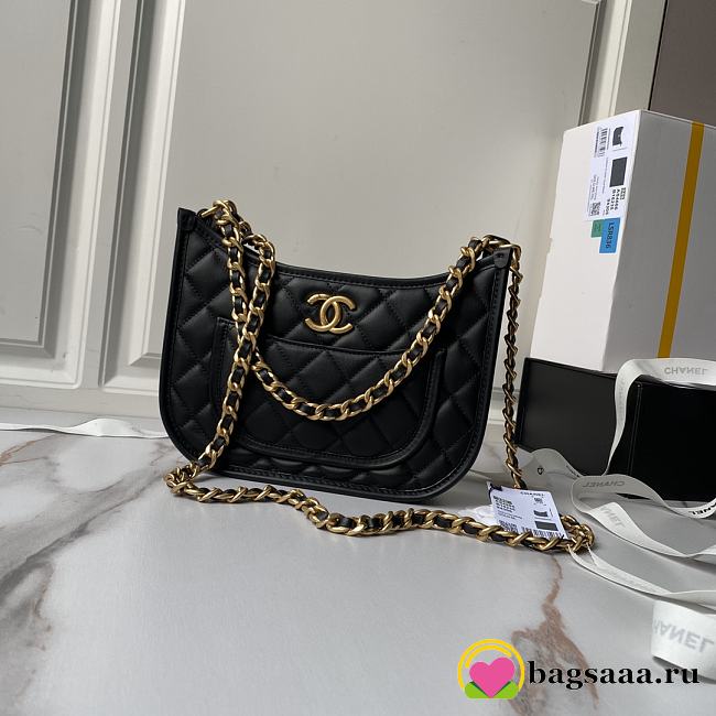 Bagsaaa Chanel Hobo Handbag Black Calfskin AS4666 - 20 × 24 × 6 cm - 1