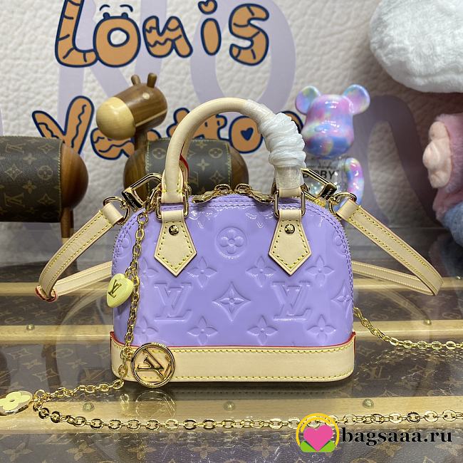 Bagsaaa Louis Vuitton M82974 Nano Alma Glossy Lilac - 18 x 12 x 8 cm - 1