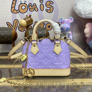 Bagsaaa Louis Vuitton M82974 Nano Alma Glossy Lilac - 18 x 12 x 8 cm