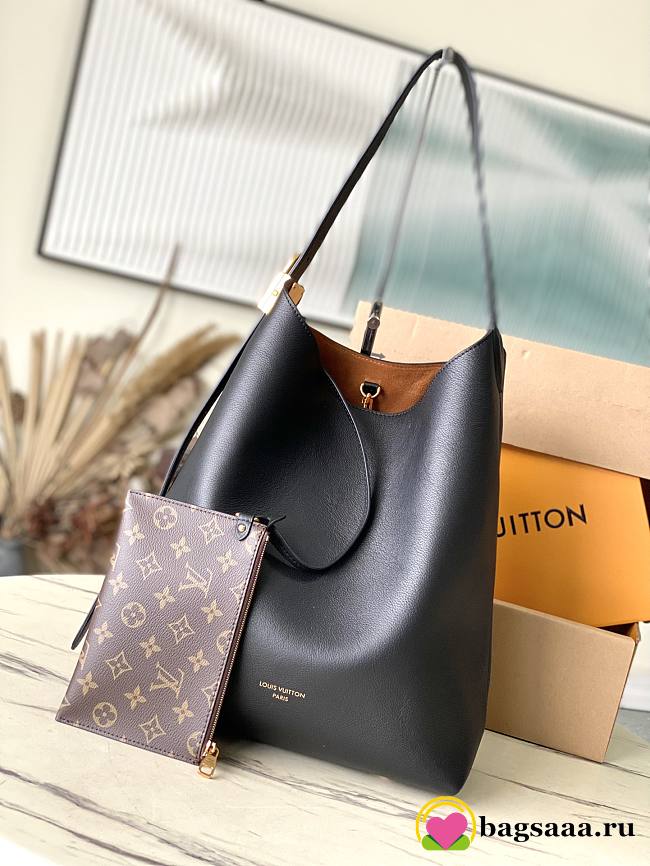 Bagsaaa Louis Vuitton M24856 Low Key Hobo MM Bag Black - 31 x 35 x 18 cm - 1