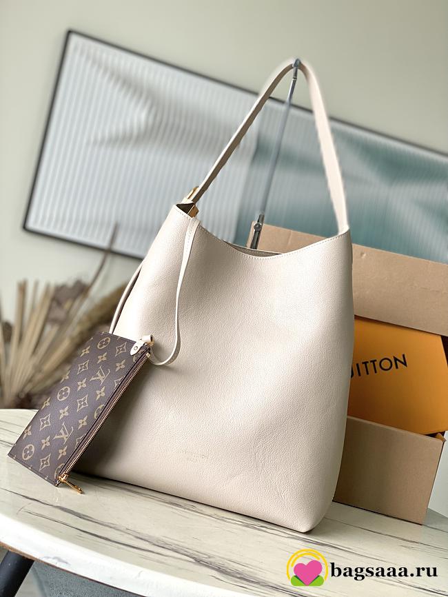 Bagsaaa Louis Vuitton M25022 Low Key Hobo MM Bag Cream - 31 x 35 x 18 cm - 1