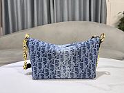 Bagsaaa Diorstar Hobo Bag with Chain Blue Denim Dior Oblique Jacquard - 28.5 x 14.5 x 10 cm - 3