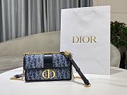 Bagsaaa Dior 30 Montaigne East-West Bag with Chain Blue Denim Dior Oblique Jacquard - 21 x 12 x 6 cm - 1