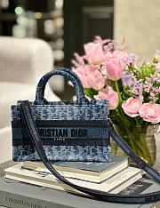 Bagsaaa Mini Dior Book Tote Blue Denim Dior Oblique Jacquard - 21.5 x 13 x 7.5 cm - 1