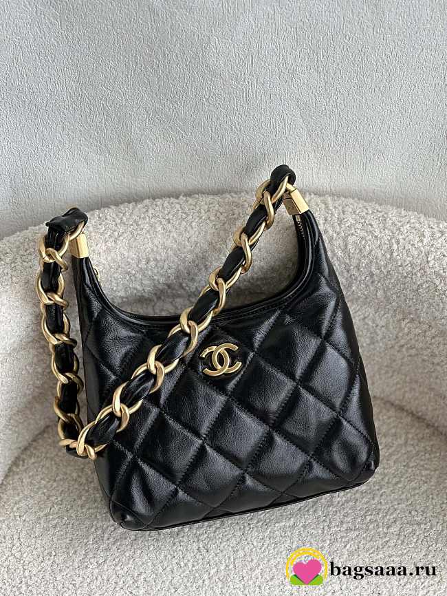 Bagsaaa Chanel Small Hobo Bag AS4922 Black - 22.5 × 19.5 × 8.5 cm - 1