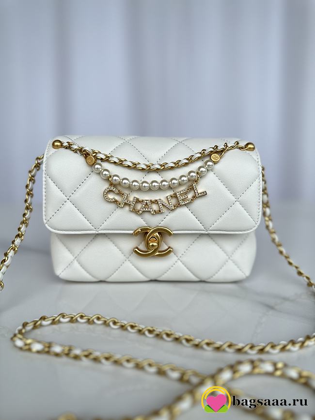 Bagsaaa Chanel Mini Flap Bag AS4986 White - 13 × 20 × 7,5 cm - 1