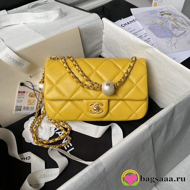 Bagsaaa Chanel Small Flap Bag AS4861 Yellow - 13 × 20.5 × 6.5 cm - 1