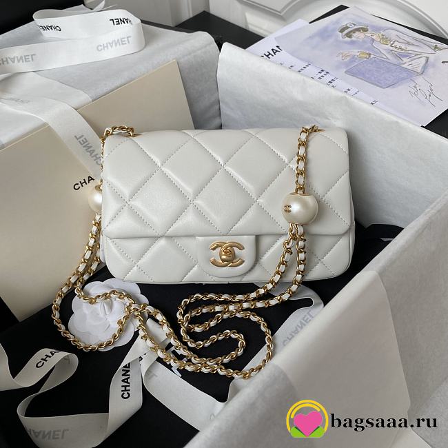 Bagsaaa Chanel Small Flap Bag AS4861 White - 13 × 20.5 × 6.5 cm - 1