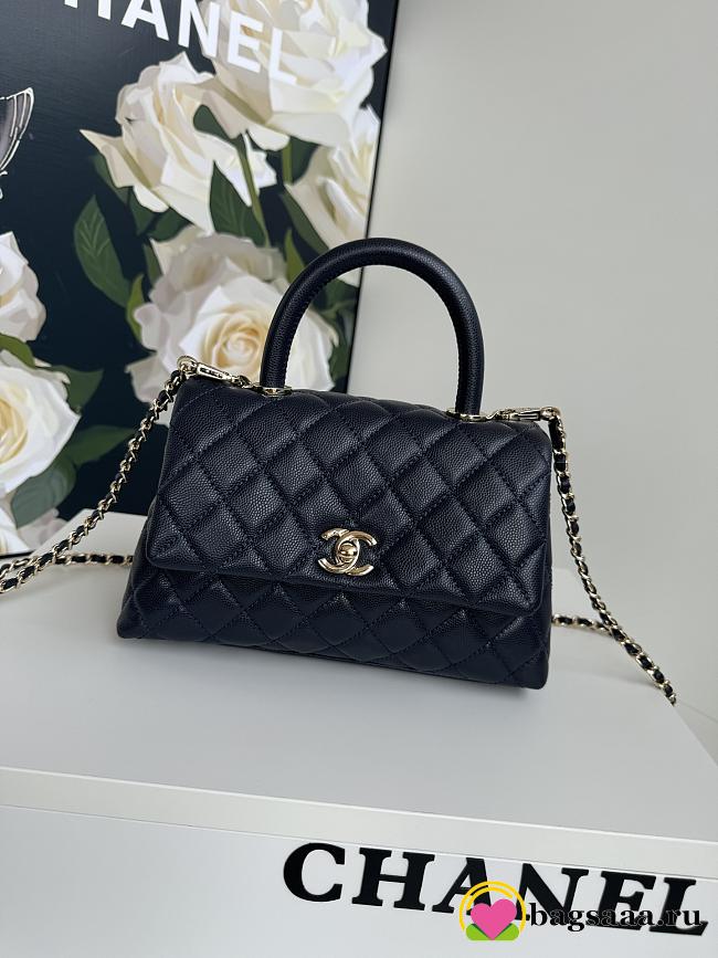 Bagsaaa Chanel Coco Flap Bag With Top Handle A92990 Black - 14 × 24 × 10 cm - 1