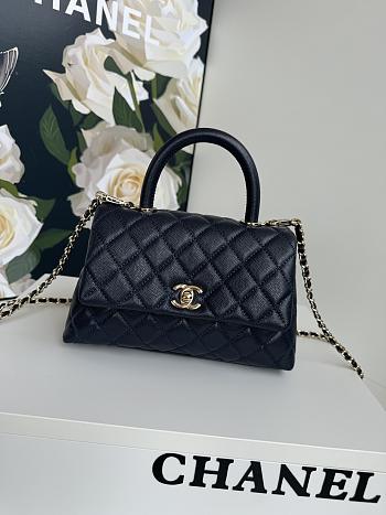 Bagsaaa Chanel Coco Flap Bag With Top Handle A92990 Black - 14 × 24 × 10 cm