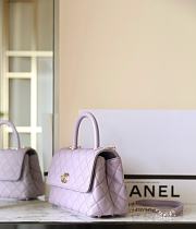 Bagsaaa Chanel Coco Flap Bag With Top Handle Light Purple - 14 × 24 × 10 cm - 5