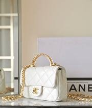 Bagsaaa Chanel Mini Flap Bag With Top Handle AS4847 White - 12 × 19 × 6 cm - 5