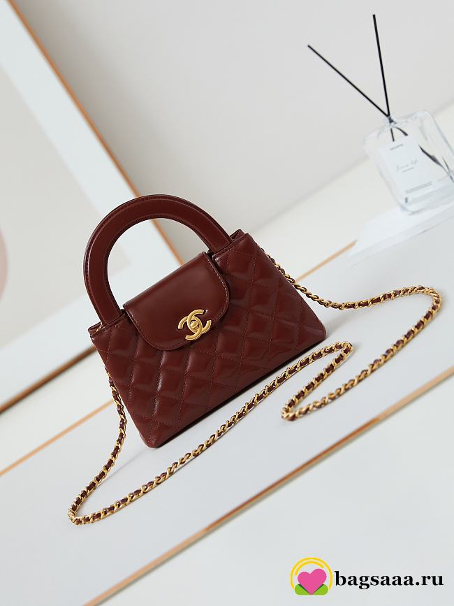 Bagsaaa Chanel Kelly Mini Shopping Bag Brown - 19x13x7 cm - 1