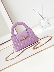 Bagsaaa Chanel Kelly Mini Shopping Bag Purple - 19x13x7 cm - 1