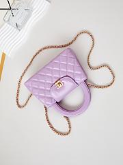 Bagsaaa Chanel Kelly Mini Shopping Bag Purple - 19x13x7 cm - 4