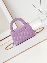 Bagsaaa Chanel Kelly Mini Shopping Bag Purple - 19x13x7 cm - 3