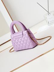 Bagsaaa Chanel Kelly Mini Shopping Bag Purple - 19x13x7 cm - 2