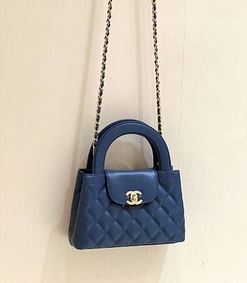 Bagsaaa Chanel Kelly Mini Shopping Bag Blue - 19x13x7 cm