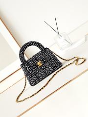 Bagsaaa Chanel Kelly Mini Shopping Bag Tweed Black & White - 19x13x7 cm - 1