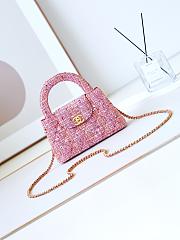 Bagsaaa Chanel Kelly Mini Shopping Bag AS4416 Pink Tweed - 19x13x7 cm - 1