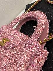 Bagsaaa Chanel Kelly Mini Shopping Bag AS4416 Pink Tweed - 19x13x7 cm - 2