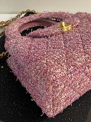 Bagsaaa Chanel Kelly Mini Shopping Bag AS4416 Pink Tweed - 19x13x7 cm - 4