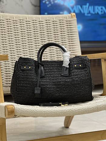 Bagsaaa YSL Sac De Jour Medium Supple In Raffia 751499 Black - 41 X 28 X 13 CM