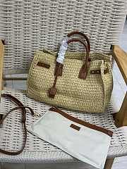 Bagsaaa YSL Sac De Jour Medium Supple In Raffia 751499 Natural And Brick - 41 X 28 X 13 CM - 4