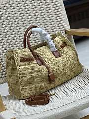 Bagsaaa YSL Sac De Jour Medium Supple In Raffia 751499 Natural And Brick - 41 X 28 X 13 CM - 3