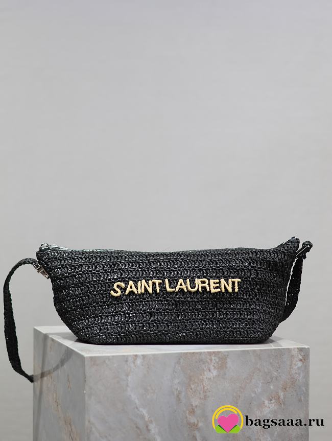 Bagsaaa YSL Le Rafia Crossbody Bag 667490 Black - 23/26 X 14 X 14.5 CM - 1