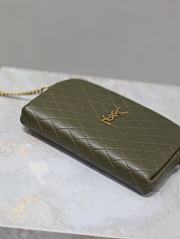 Bagsaaa YSL Gaby Zipped Pouch In Quilted Lambskin 733667 Dark Green - 18 X 13 X 3,5 CM - 5