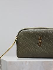 Bagsaaa YSL Gaby Zipped Pouch In Quilted Lambskin 733667 Dark Green - 18 X 13 X 3,5 CM - 4